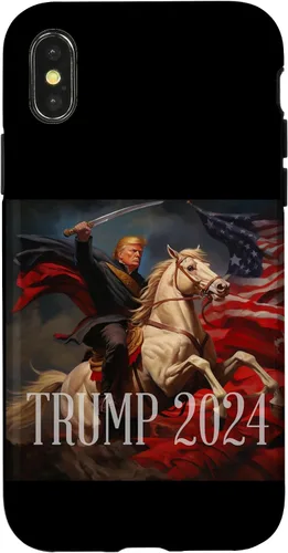 Vista 5 de iPhone 16 Donald Trump - 2024 - American Flag - Horse - Funda de espada