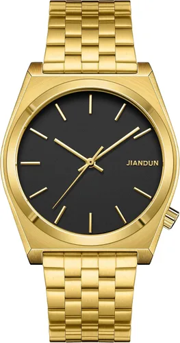 Vista 2 de JIANDUN La moda para hombre de negocios negro relojes correa de acero inoxidable impermeable simple