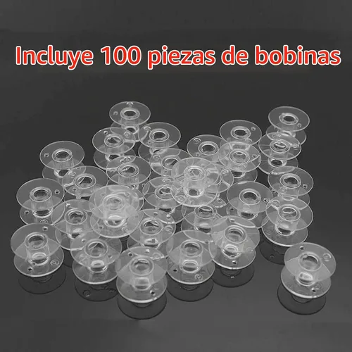 Vista 5 de Paquete de 100 bobinas para máquina de coser Brother Bobinas de plástico, bobinas SA156 para máquina de coser