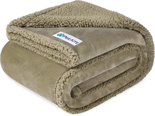 Vista 18 de PetAmi - Manta impermeable para perros medianos, cachorros, gatos pequeños Manta de forro polar suave para mascotas para sofá Cubierta gruesa