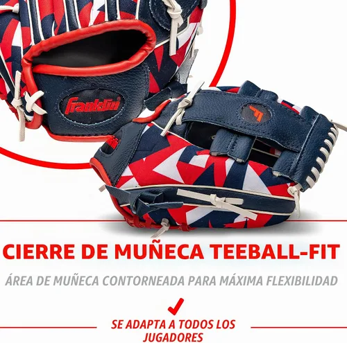 Vista 6 de Franklin Sports RTP Kids Tball Glove Azul marino/Rojo