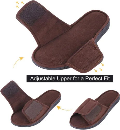 Vista 3 de Cómodas pantuflas de espuma viscoelástica para hombre, transpirables, microgamuza