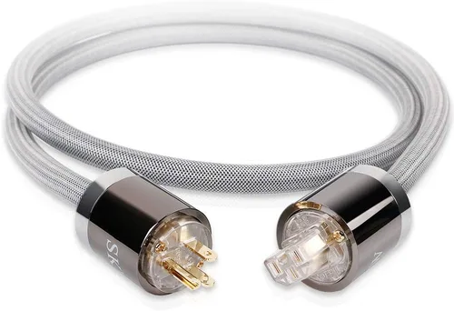 Vista 8 de SKW Upgrade C15 Audiophile - Cable de alimentación de cobre de ultra alta pureza, macho a hembra, enchufe de EE. UU. para subwoofer, amplificador