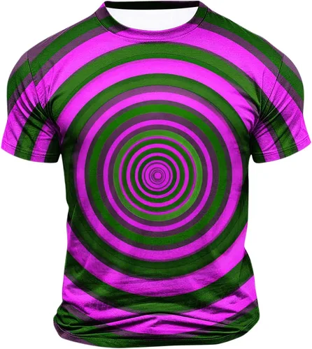 Vista 9 de Camisetas de moda con ilusión óptica para hombre, manga corta, impresión 3D, camisetas gráficas Hip Hop Streetwear de gran