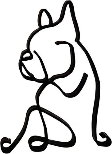 Vista 8 de ROTORS Escultura de arte minimalista para perros, línea abstracta de metal para perro, estatua de arte de dibujo geométrico, adornos creativos