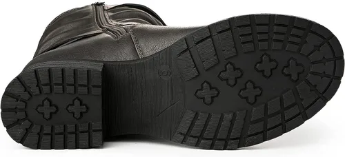 Vista 6 de GLOBALWIN - Botas de vestir a media pantorrilla para mujer, botas de motociclista para mujer