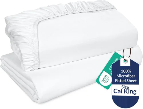 Vista 29 de Royale Linens Paquete de 2 sábanas bajeras, sábanas elásticas, sábana bajera individual, suave y transpirable, microfibra cepillada de 1800