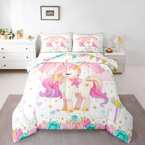 Vista 47 de Castle Fairy - Juego de funda de edredón con bandera estadounidense tamaño King, ropa de cama para niñas y adolescentes, funda de edredón con Multi
