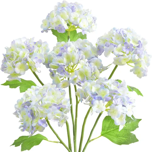 Vista 13 de FiveSeasonStuff 6 Real Touch Hydrangea Artificial Flowers, Blush Pink