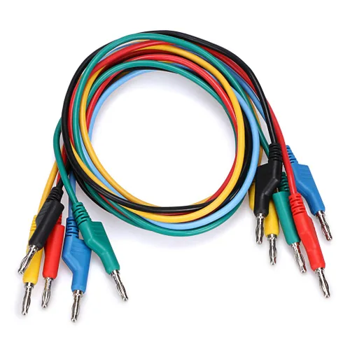 Vista 6 de Sumnacon Juego de 5 cables de prueba de enchufe de plátano a plátano, cable de prueba apilable de 0.157 in para multímetro, cable de prueba