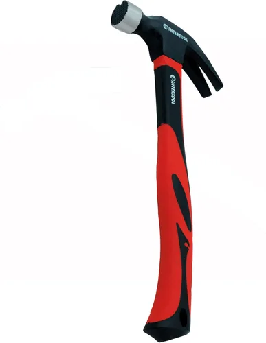 Vista 2 de INTERTOOL Martillo de garra de 16 onzas / 1 libra para enmarcar, clavos, carpintería, cara fresada y mango de fibra de vidrio antideslizante que