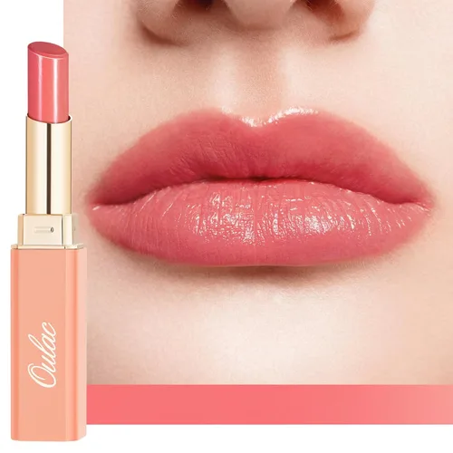 Vista 28 de Oulac Lápiz Labial Rosa Hidratante con Brillo - Lápiz Labial Hidratante Bálsamo Labial Tintado Brillante, Acabado Brillante Transparente Jugoso