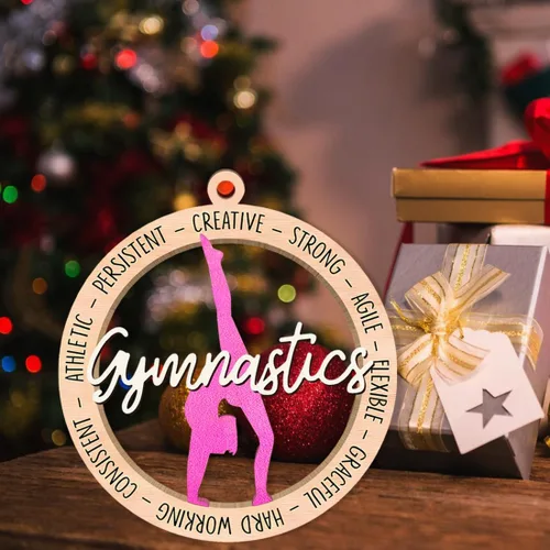 Vista 3 de Adorno de gimnasia para niña, adornos de gimnasta para árbol de Navidad, regalos de gimnasia para niñas, entrenadora, regalos de gimnasta para niñas
