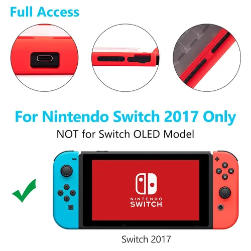 Vista 7 de YUFANLI Protective Case for Nintendo Switch, Grip Case with Game Storage, Nintendo Switch with Stand, Nintendo Switch Cover
