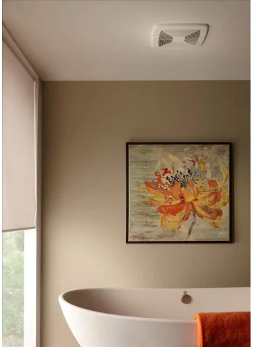 Vista 2 de Broan-NuTone Ventilador de baño certificado ENERGY STAR XB110, blanco, redondo de 6 pulgadas