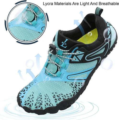 Vista 5 de L-RUN Calzado acuático para mujer y hombre, calzado atlético tipo calcetín que brinda sensación de estar descalzo, para senderismo, deportes