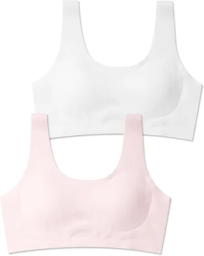 Vista 9 de SALIA GIRL Sujetadores de entrenamiento, sujetadores de inicio de diseño especial para niñas en desarrollo, sin costuras, ligeros y sin