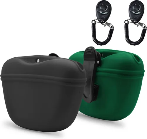 Vista 15 de AUDWUD - Bolsa de silicona para perros con cierre magnético con clip seguro Upgraded clip keeps your treat pouch secure during training.Magnetic