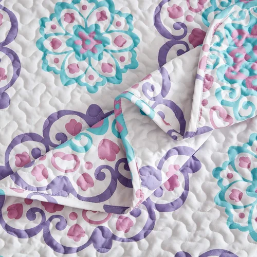 Vista 5 de SLEEP ZONE Juego de edredón estampado de 3 piezas, tamaño matrimonial/queen, juego de ropa de cama reversible ligero para todas las estaciones