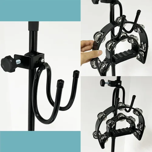 Vista 5 de Pmsanzay Soporte de micrófono para pandereta, soporte de clip para auriculares, fácil de colocar en música o soporte de micrófono para pandereta