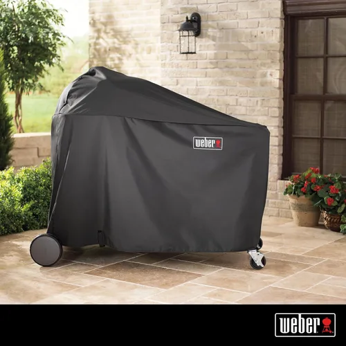Vista 2 de Weber Summit - Funda para parrilla de carbón, poliéster resistente al agua y a los rayos UV, tela transpirable, se adapta al centro de parrilla