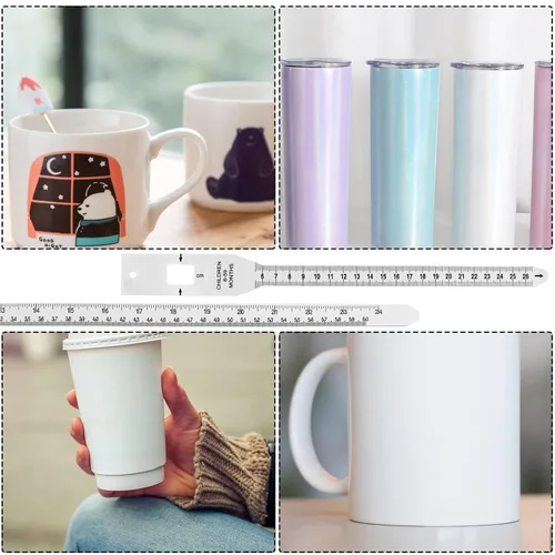Vista 6 de 2 vasos de sublimación para medir el ancho, cinta métrica para medir la circunferencia