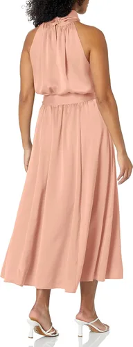 Vista 2 de Anne Klein Vestido midi halter de satén para mujer