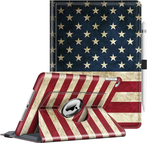 Vista 14 de Fintie - Funda giratoria para iPad 6ª/5ª generación (2018/2017), iPad Air 2 / Air 1 (24.6 cm) - Funda giratoria de 360 grados con pie, función