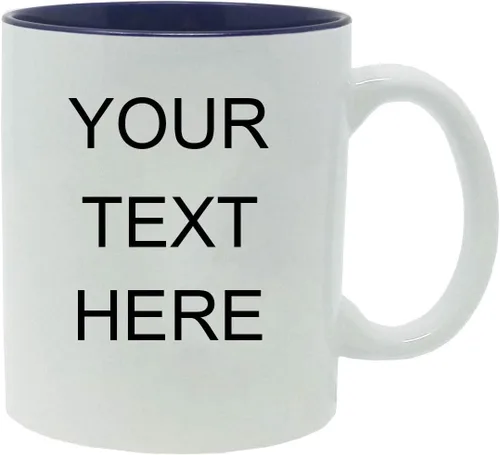 Vista 10 de Taza de café personalizada de cerámica blanca de 11 onzas, personalizable, color negro