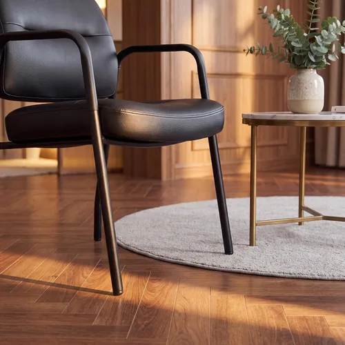 Vista 6 de Devoko Sillas de recepción de oficina para sala de espera, sillas ejecutivas de cuero para invitados con reposabrazos, sillas laterales ergonómicas