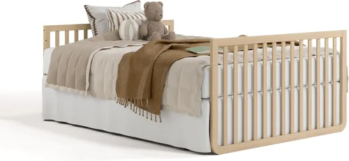 Vista 16 de Storkcraft Amalfi - Cuna convertible 5 en 1 con barandilla para niños pequeños, madera flotante Driftwood