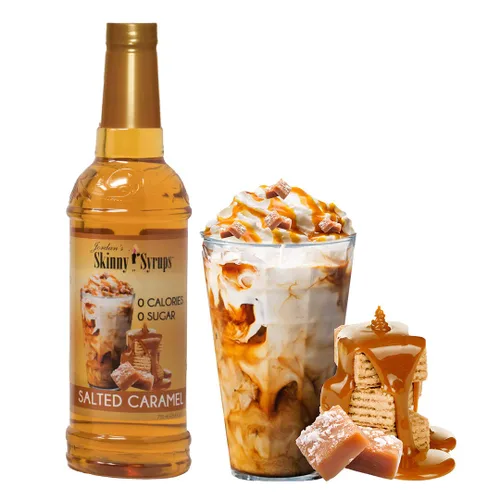 Vista 3 de Jordan's Skinny Syrups - Jarabes de café sin azúcar, sabor a caramelo salado y mantequilla de maní, sabor cero calorías para bebidas y alimentos