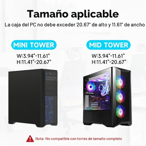 Vista 6 de Pholiten Soporte de CPU para debajo del escritorio, Soporte Universal de CPU para Pata de Escritorio, Soporte Colgante de Caja de Computadora