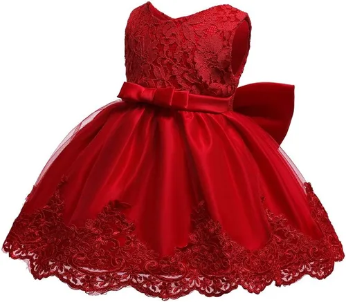Vista 3 de Vestidos de encaje con tutú bordado para niñas pequeñas de 0 a 6 años