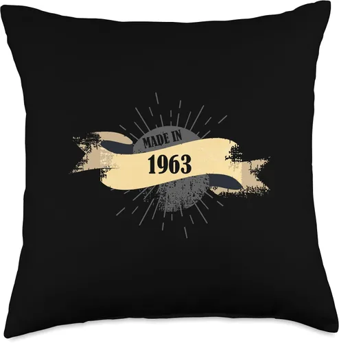 Vista 4 de Made in 1963 Birthday Gift 60 years Retro 60th birthday Throw Pillow