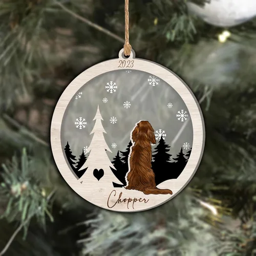 Vista 255 de Nazenti Adorno de Navidad conmemorativo personalizado, regalo personalizado de recuerdo de perro, condolencias por pérdida de mascotas, sabueso