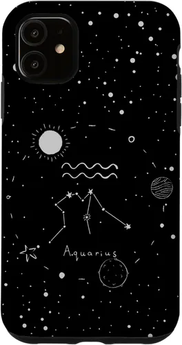 Vista 8 de Aquarius Astrology Celestial Zodiac Sign Aesthetic Case for iPhone 17