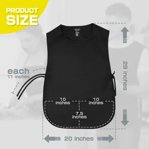 Vista 7 de ROTANET Delantal de zapatero con 2 bolsillos profundos, unisex, impermeable, para pintura, limpieza, artista, para mujeres, hombres, adultos