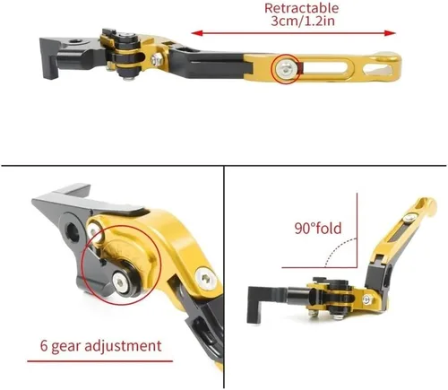 Vista 4 de Motorcycle Brake Clutch For FZ8 FZ-8 2011 2012 2013 2014 2015 2016-2020 Motorcycle Adjustable Folding Extendable Brake Clutch Levers Handle