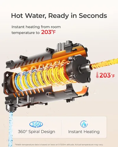Vista 13 de Waterdrop C1H - Sistema de ósmosis inversa caliente instantánea, no requiere instalación