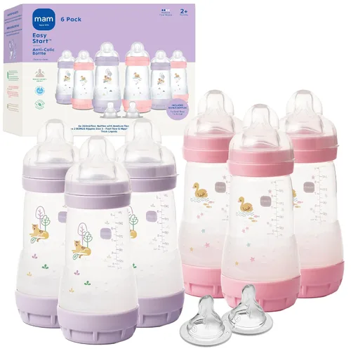 Vista 12 de MAM Biberón ventilado anticólicos de 9 oz Easy Start + para bebés de 2 Azul verdoso