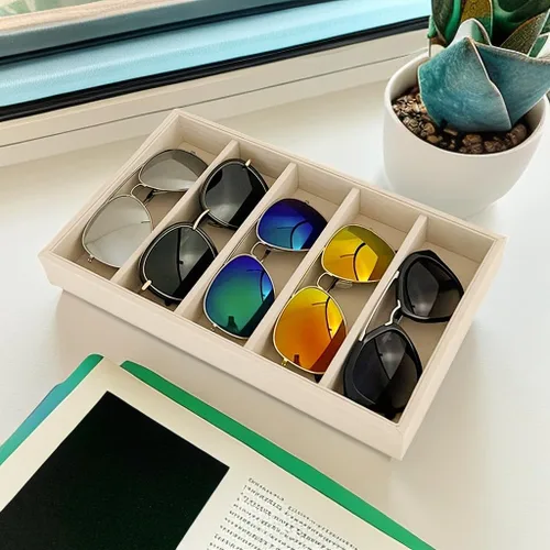 Vista 9 de Organizador de bandeja de joyería para gafas de sol con divisor de cajones, B5