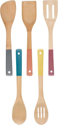 Vista 8 de Now Designs Utensilios de bambú, juego de 5, multicolor, 1 unidad (5044001)