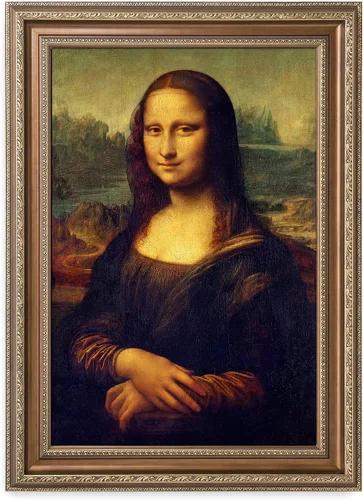 Vista 12 de DECORARTS - Leonardo Da Vinci Mona Lisa - Arte enmarcado con marco de bronce antiguo, impresión giclée, retrato renacentista fabricado en Estados