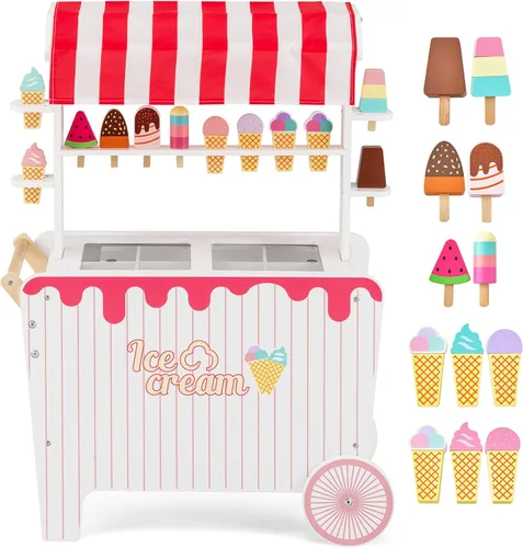 Vista 10 de Costzon Juego de tienda de comestibles para niños, juego de soporte de mercado de simulación para niños pequeños con juguete de juego de 30 piezas