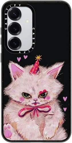 Vista 99 de CASETiFY Funda de impacto para Galaxy S22+ - Adhesivo Aries Moross, color negro transparente