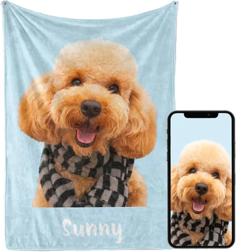 Vista 19 de Manta personalizada con imagen, se envía al día siguiente, impresa en Estados Unidos, manta de fotos personalizada, colores vibrantes, suave