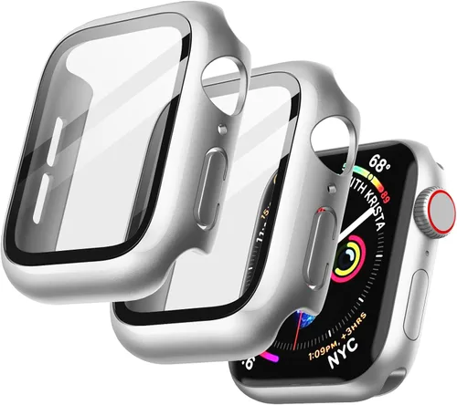 Vista 14 de JETech Funda para Apple Watch SE 3/2/1, Series 6/5/4 de 1.575 in, color negro con protector de pantalla, vidrio templado incorporado, alta