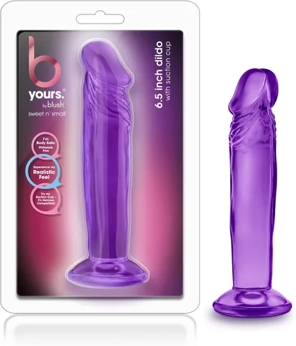 Vista 8 de Blush B Yours Sweet n Small - Consolador realista de 6 pulgadas con ventosa - Azul - Pene del punto G para pegging, estimulación anal y vaginal