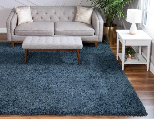 Vista 323 de Unique Loom Colección Davos Shag - Alfombra Lino